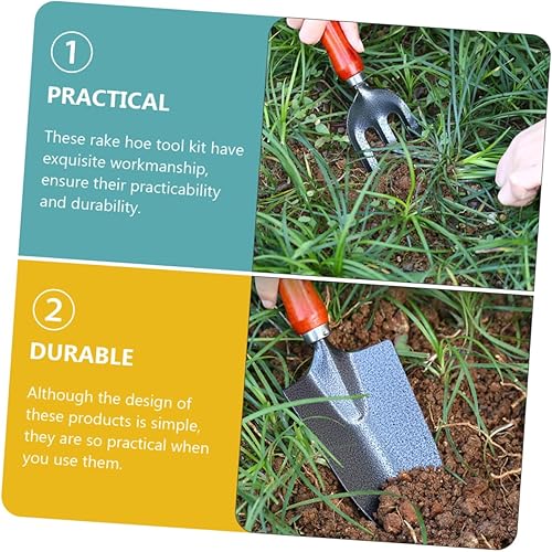 Miniatura 8 de Toyvian 1set Multipurpose Gardening Tools Rake and Shovel for Soil Loosening and Planting Tool Kit for Vegetables and Flowers