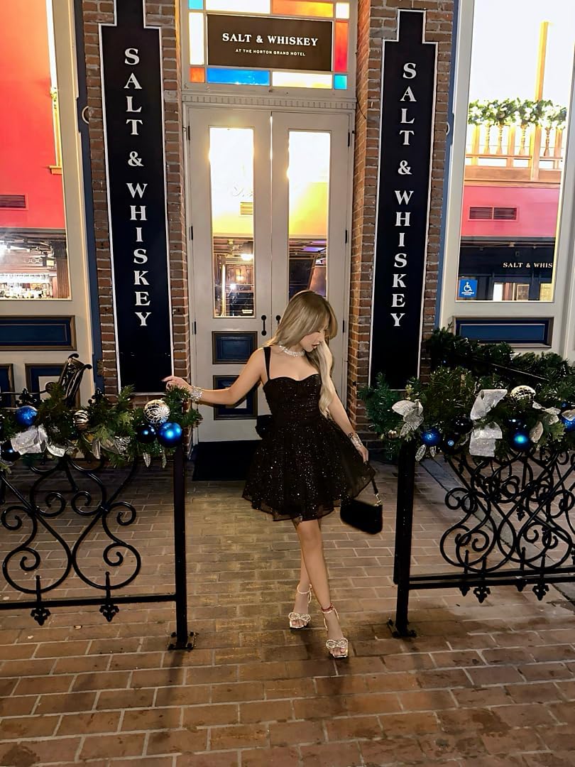 Zepumen Sparkly Tulle Short Homecoming Dresses for Teens Mini HOCO Prom Party Cocktail Gowns with Bow