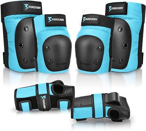 Miniatura 15 de Rodilleras, coderas, muñequeras para niños/adultos, juego de equipo protector 6 en 1 para patinaje en línea, patinaje sobre ruedas, patinete, BMX