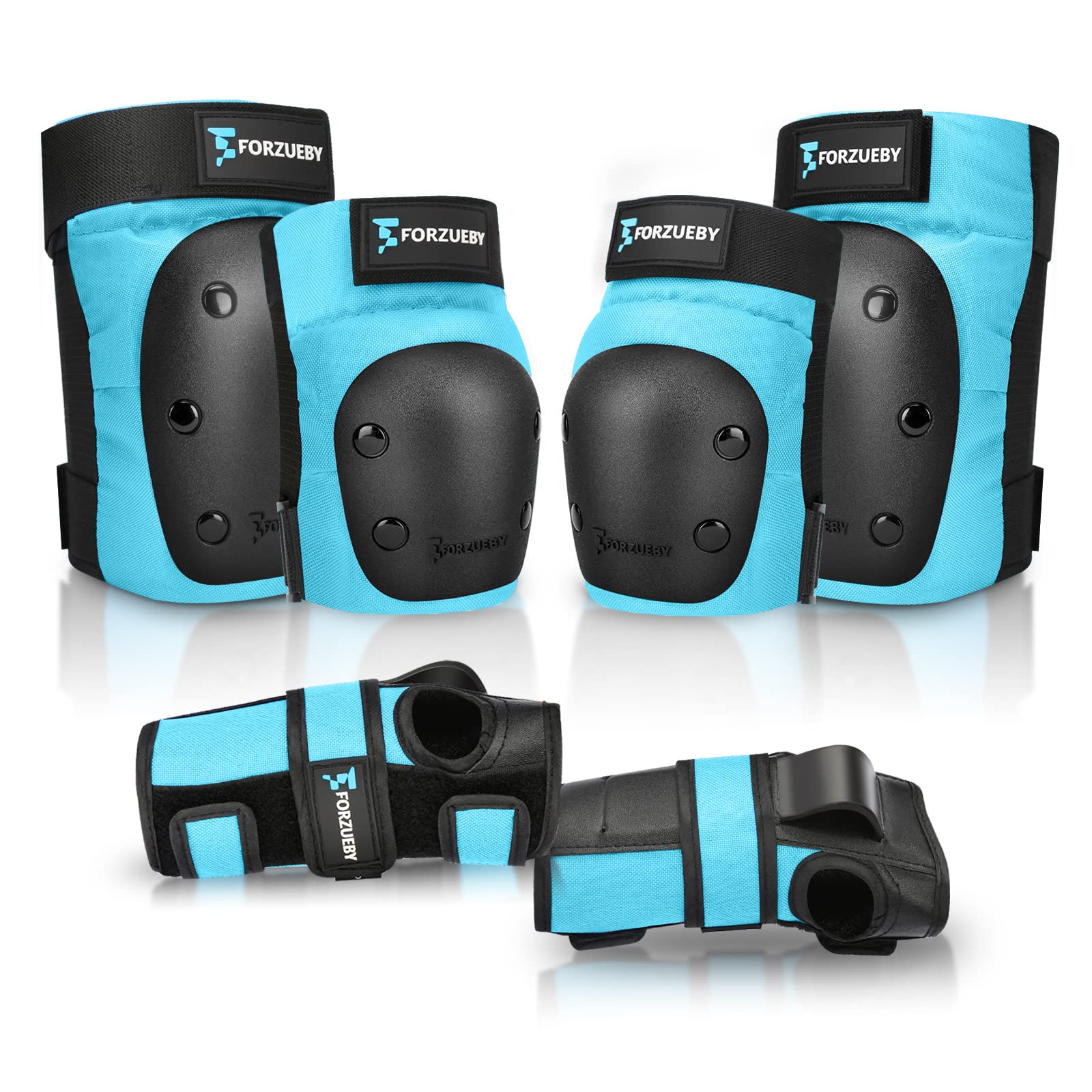 الكبار/الأطفال منصات الركبة وسادات الكوع واقيات المعصم 6 في 1 مجموعة معدات واقية للتزلج على الجليد سكوتر مضمنة BMX إلخ.