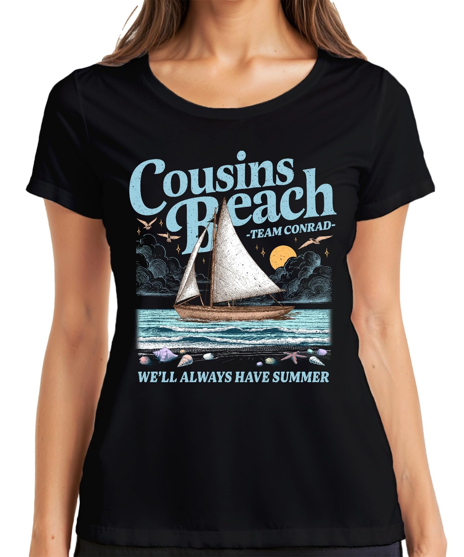Cousins Beach We'll Always Have Summer I Got Pretty Women's T-Shirt, black, XXL