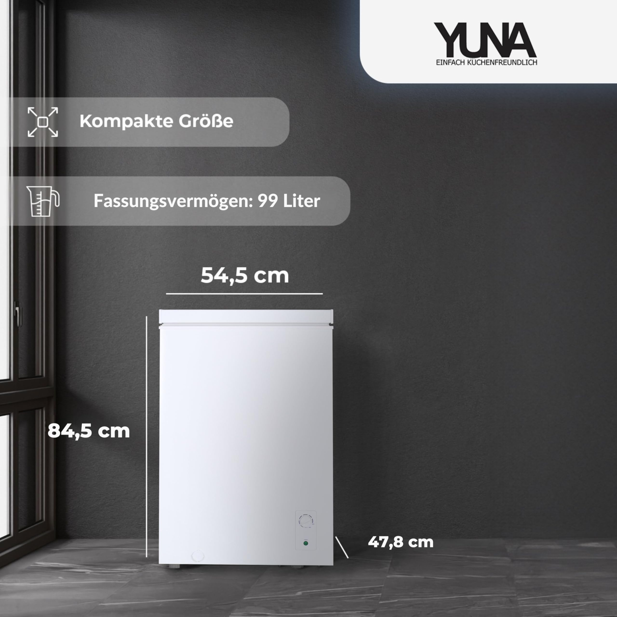 YUNA FROSTER 100 D Gefriertruhe DUAL Modus 4 Sterne Gefrierfach weiß
