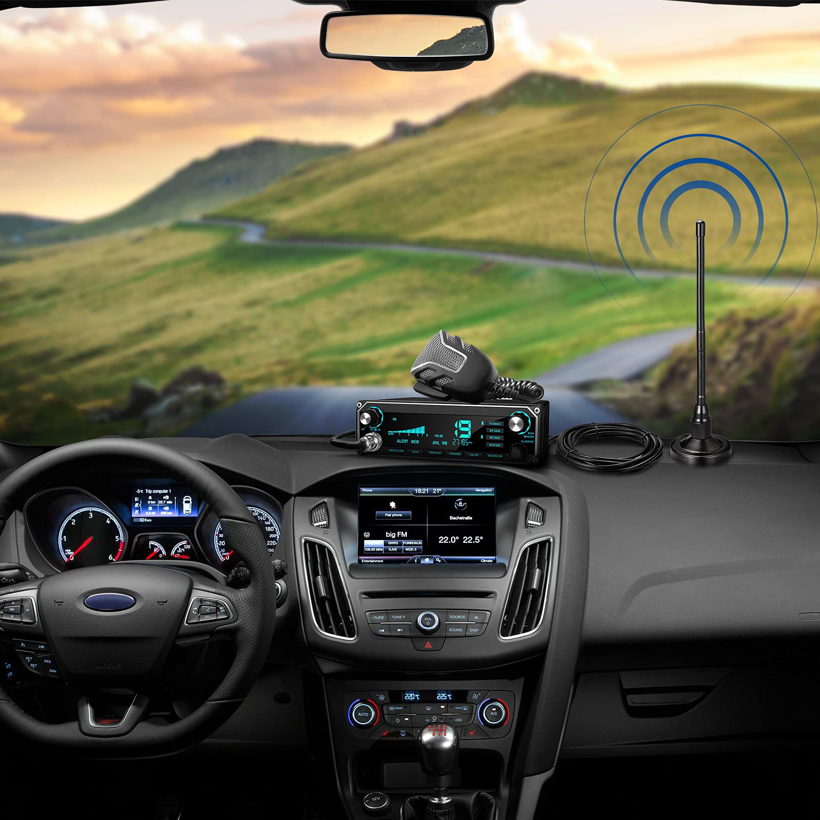 Bingfu 27MHz CB Radio Antena Base Magnética Soft Whip PL259 & BNC Macho Compatible con Cobra Midland Uniden Maxon President Mobile CB Radio Antena Kit para Coche Camión