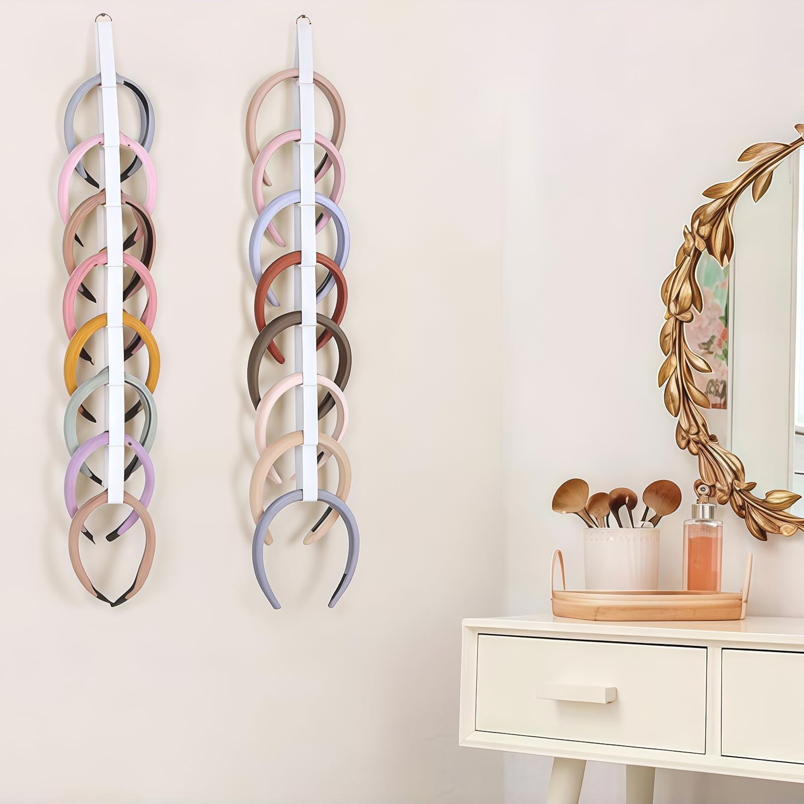 3 Pezzi Organizer per Fasce per Capelli per Ragazze, Esposizione Fermagli Elastici per Capelli, Organizer Bianco per Accessori per Capelli per Decorazione Camera da Letto e dormitorio
