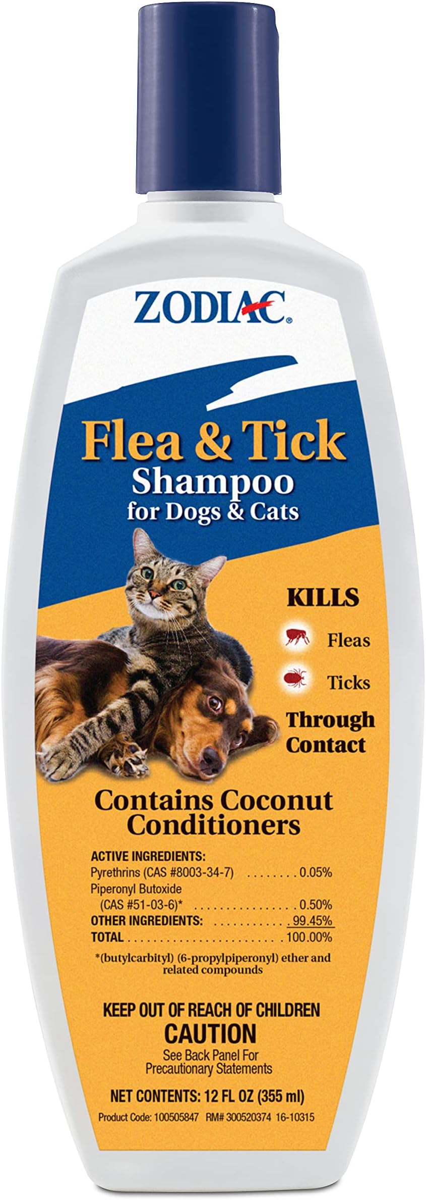 Flea & Tick Shampoo for Dogs & Cats, 12-ounce