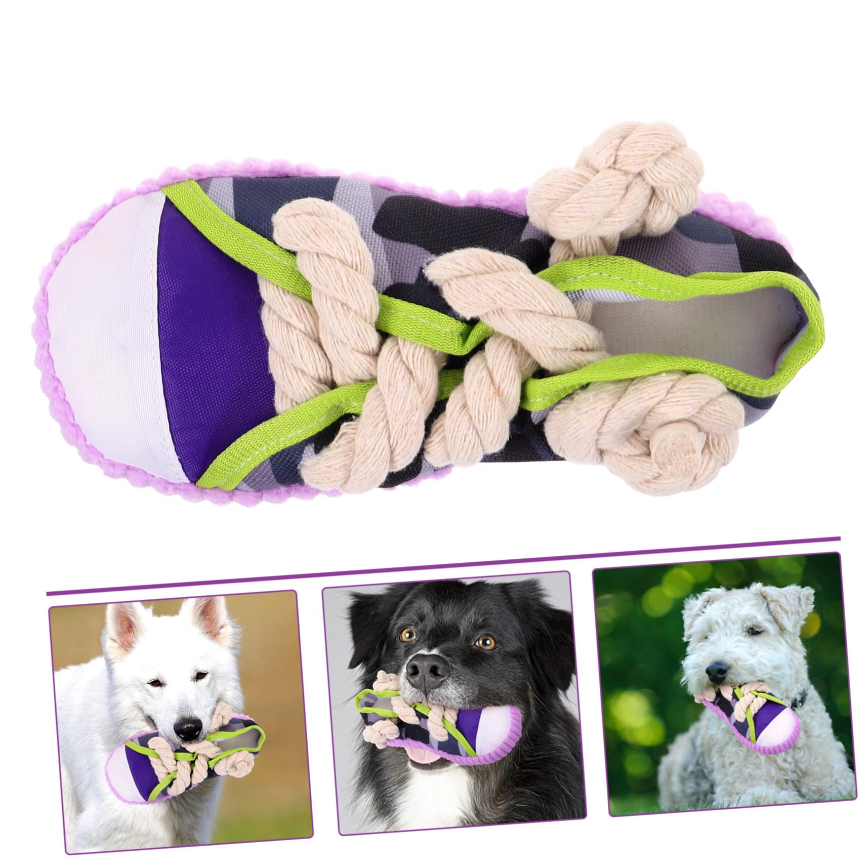 SUPVOX Jouet à Mâcher Interactif et Facile à Nettoyer pour Chien en Toile et Corde de Coton Forme Chaussure pour Chiens Moyens et Grands