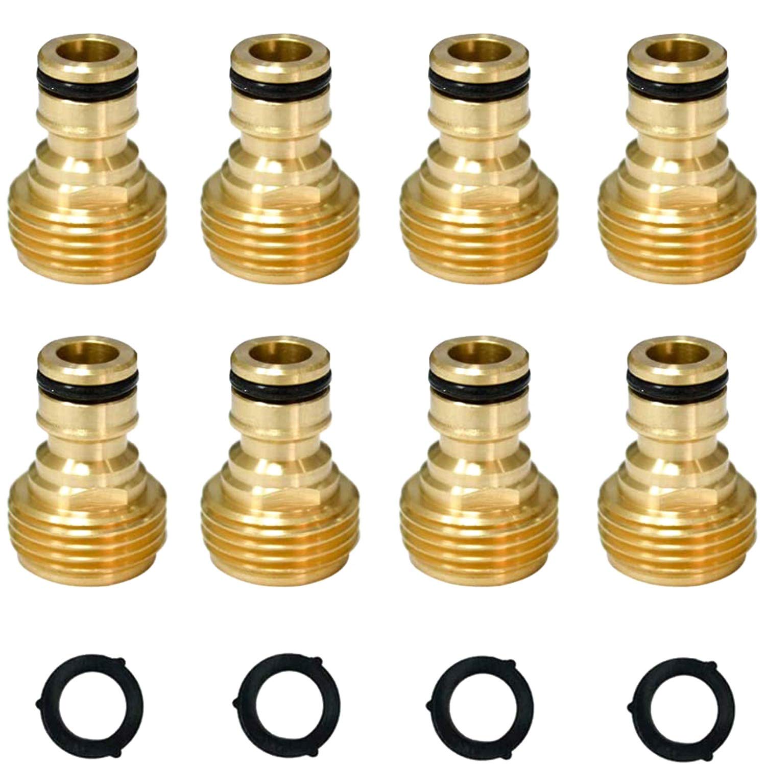 SODIAL Hose Quick 3/4 Inch GHT Easy Fitting Male Only (3/4 inch 8PCS)