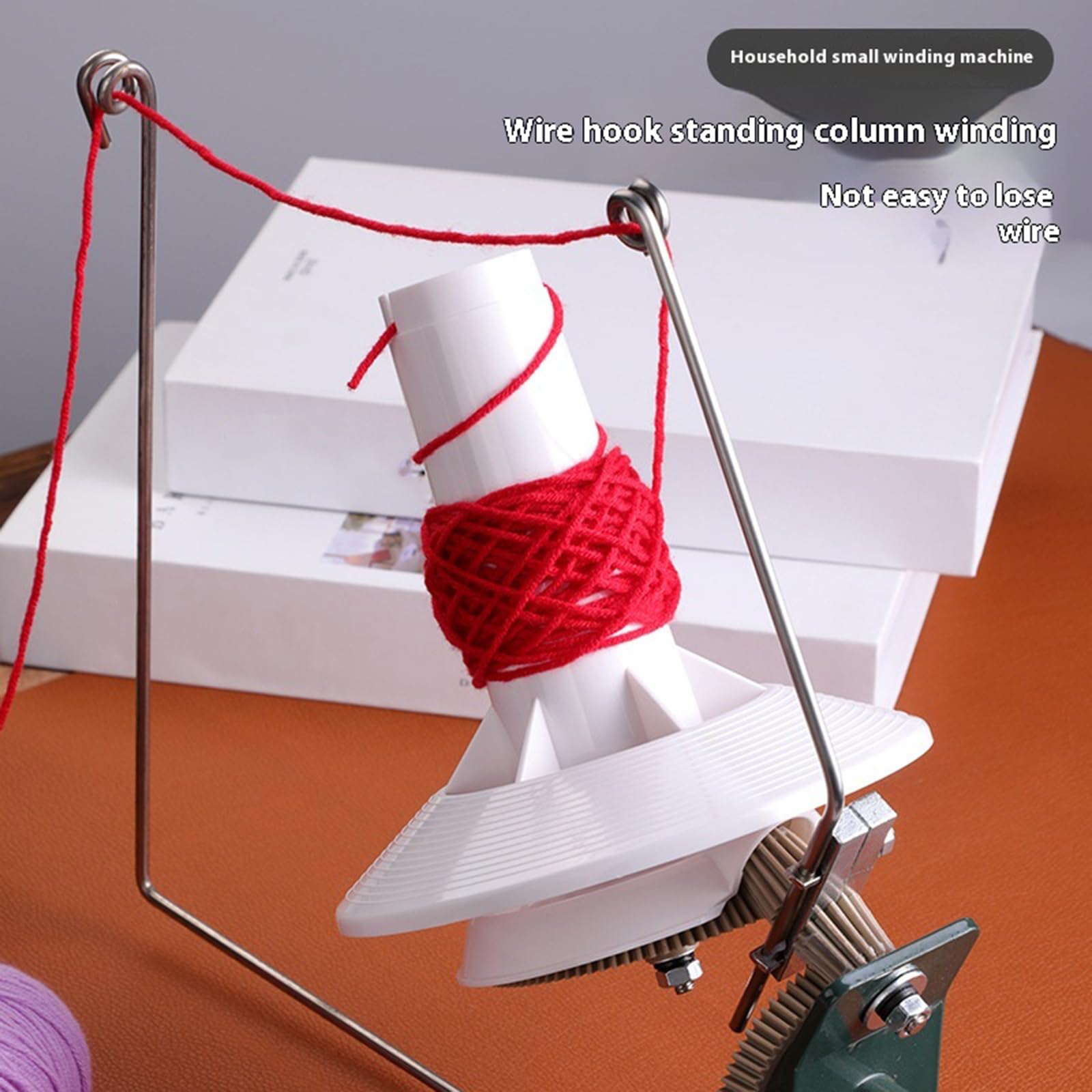 Macchina avvolgitrice professionale a manovella per filati in ABS Costruzione in metallo Accessorio artigianale Macchina avvolgitore filo a manovella a mano