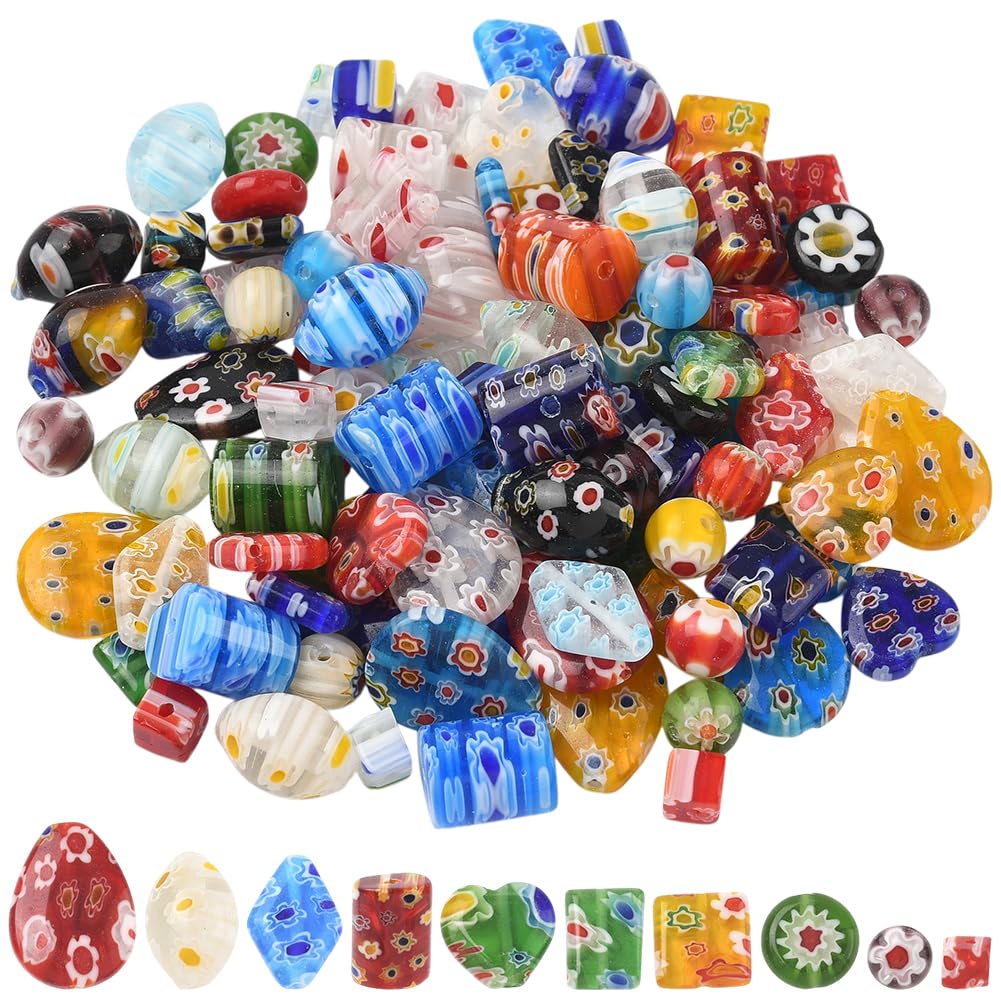 Perles Millefiori en boîte de 110 pièces pour offrir un kit de loisirs créatifs