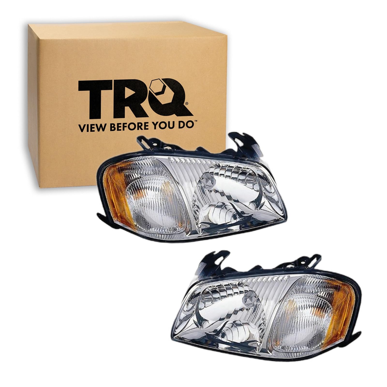 TRQ Headlight Assembly Set MA2502126 MA2503126 Compatible with 2001-2004 Mazda Tribute