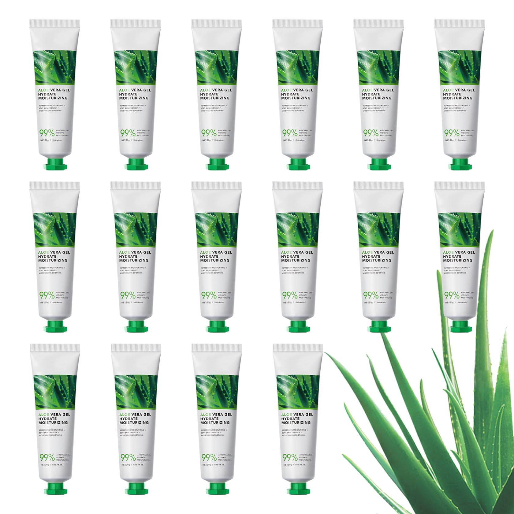 16PCS Organic Aloe Vera Gel for Face and Body,Hydrating After Sun Lotion,Moisturizing Pure Vera Moisturizer,Travel Size Gel Moisturizer,Aloe Lotion