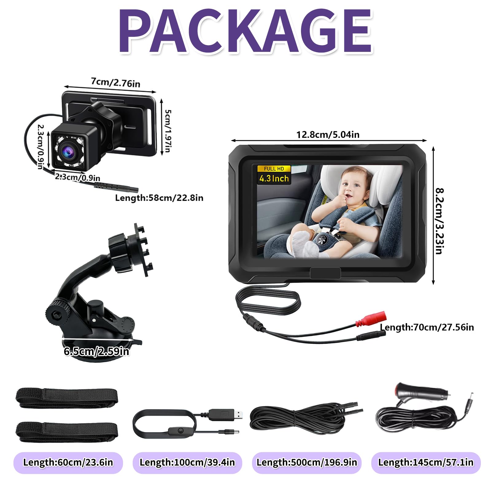 Icetop 4.3'' Baby Car Camera HD 1080P - Image 2