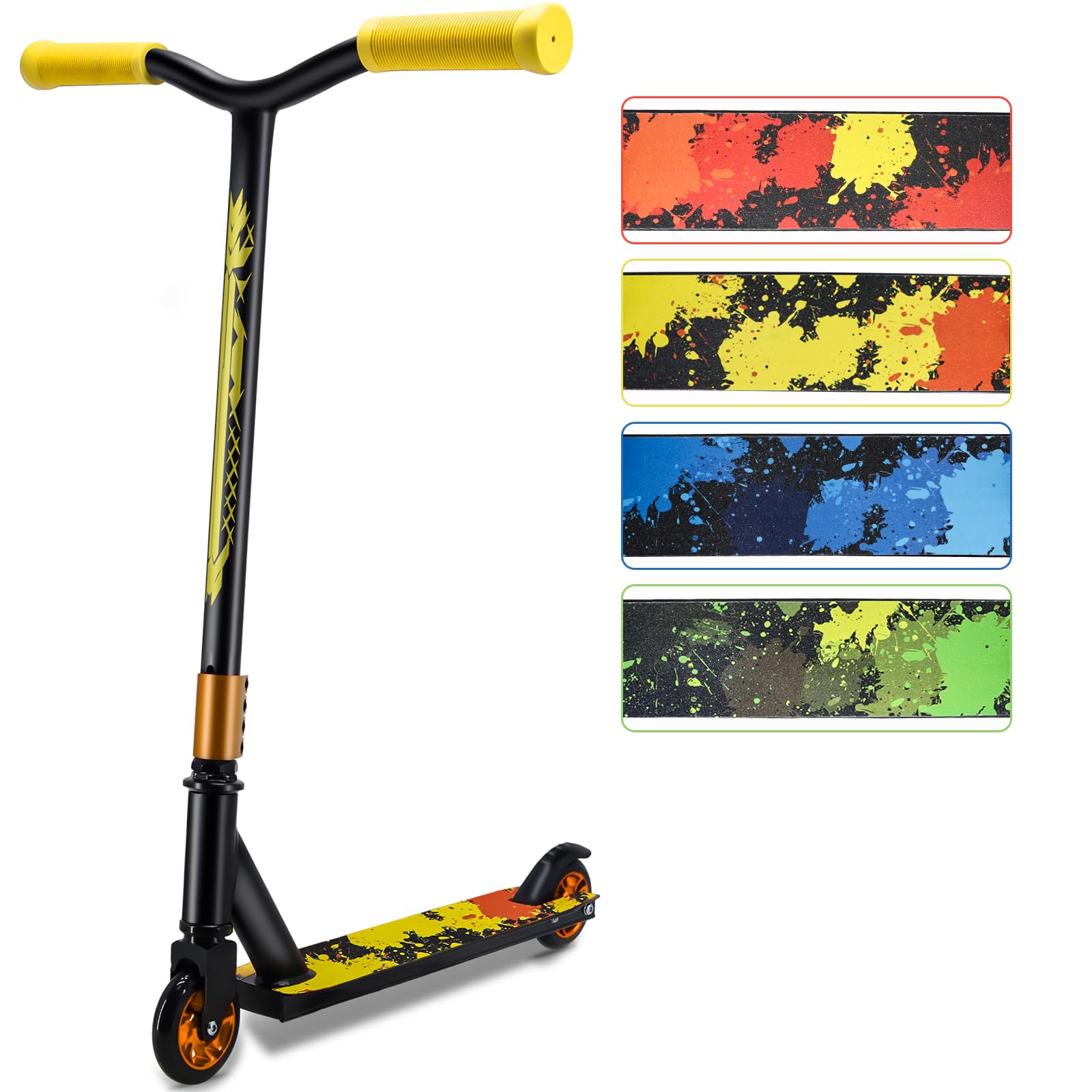 Stunt Scooters - Freestyle 100mm Aluminium Core Wheels & ABEC-7 Trick Scooter for Kids 8 Years and Up Entry Level Scooter for Beginner Boys Girls Teens Adults