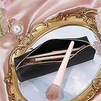 Vista 3 de Oyachic Estuche para lápices de piel sintética, bolsa de maquillaje cosmética, bolsa pequeña para bolígrafos, caja de almacenamiento con cremallera