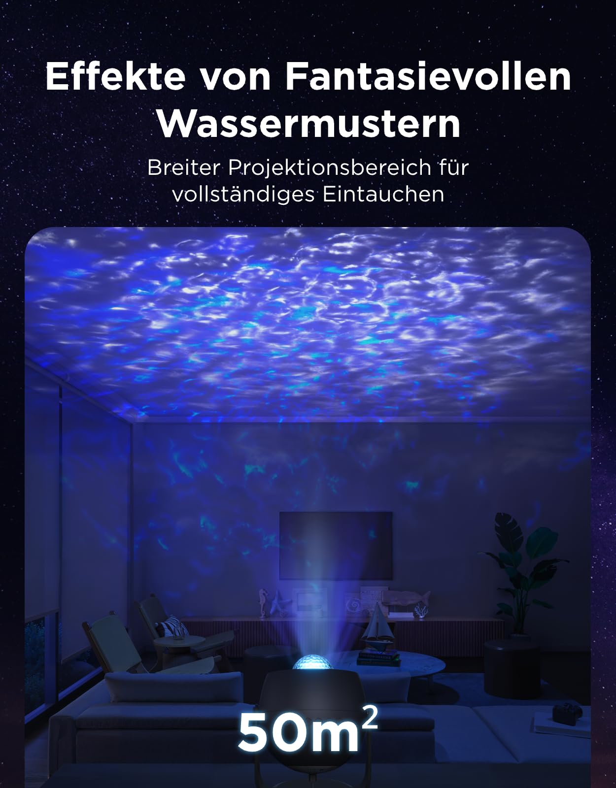 Govee Sternenhimmel Projektor Ozeanwelle | Dynamische Welleneffekte, Kompatibel mit Matter, Über 40 Szenenmodi, 18 Optionen für Weißes Rauschen