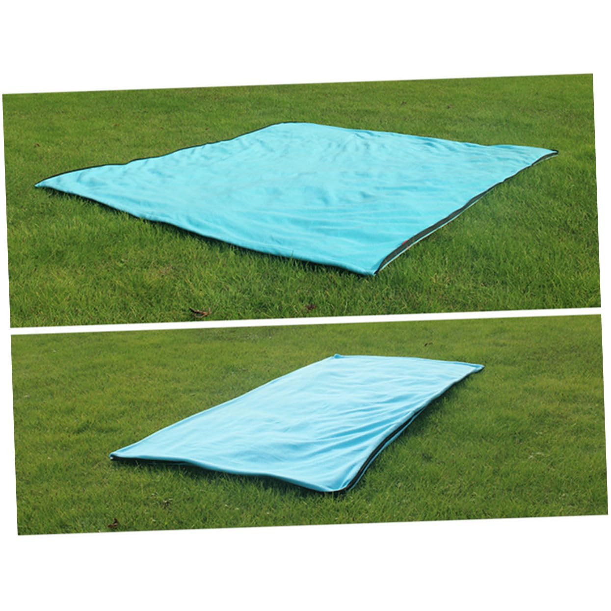 VANZACK Camping Sleeping Bag 180x70cm Sky Blue Fleece Outdoor Wild Camping Sleep Bag with Waterproof Storage Pouch