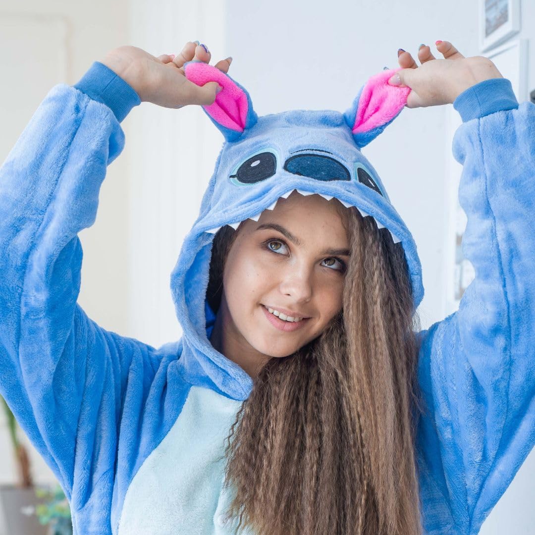 Onesie Costume Adulto Peluche Kigurumi Pigiama Unisex Costume Animale Taglia S-XL