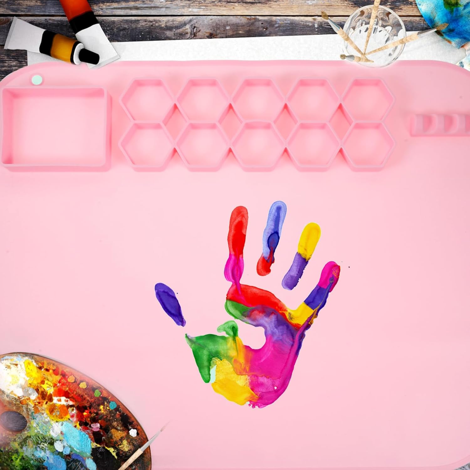 Silicone Painting Mat for Children, Foldable Non Stick Craft Pad