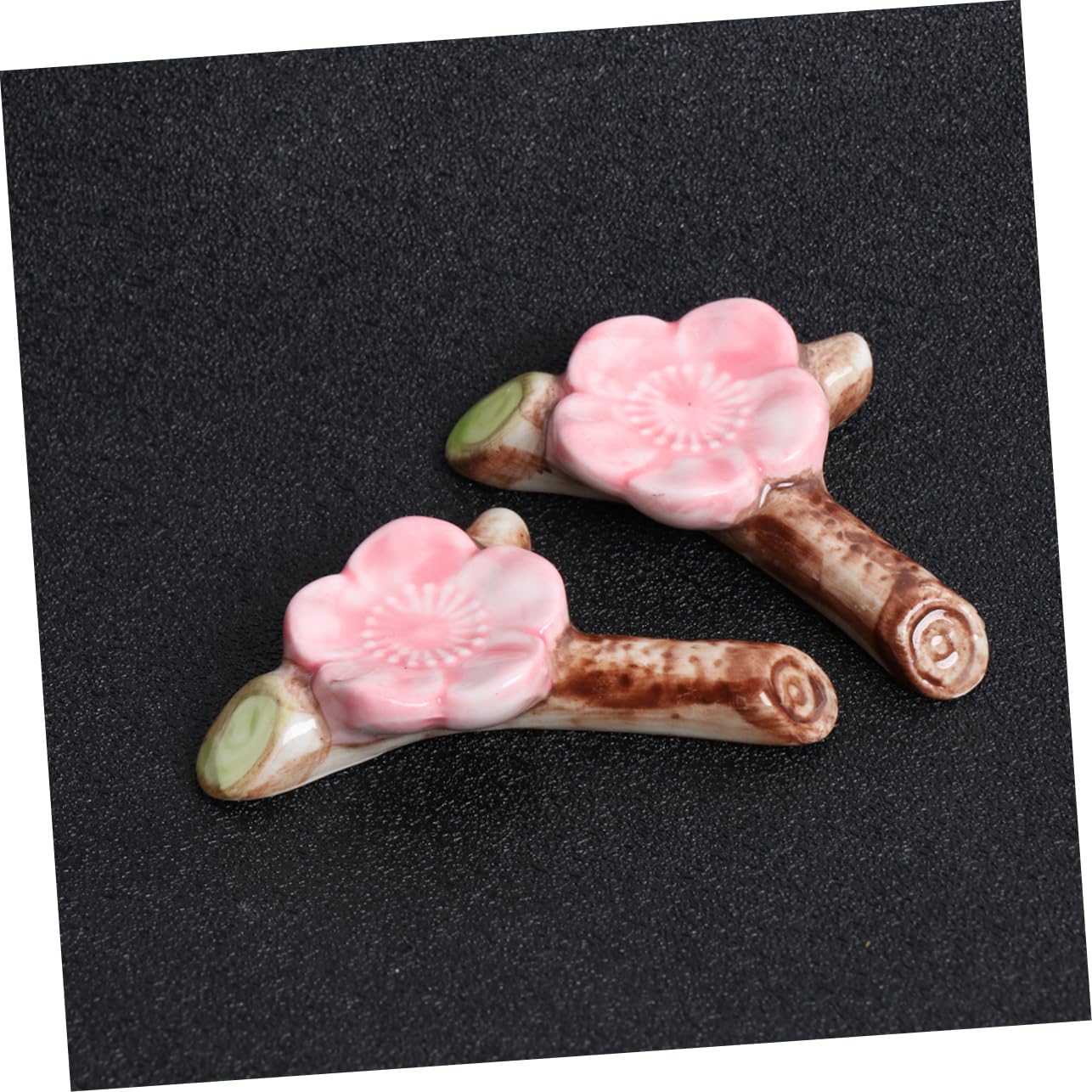 Repose-Baguettes, Supports à Baguettes pour Restaurant, Motif Fleurs de Cerisier en céramique, Lot de 4, Dimensions : 6,5 x 3 x 1,5 cm