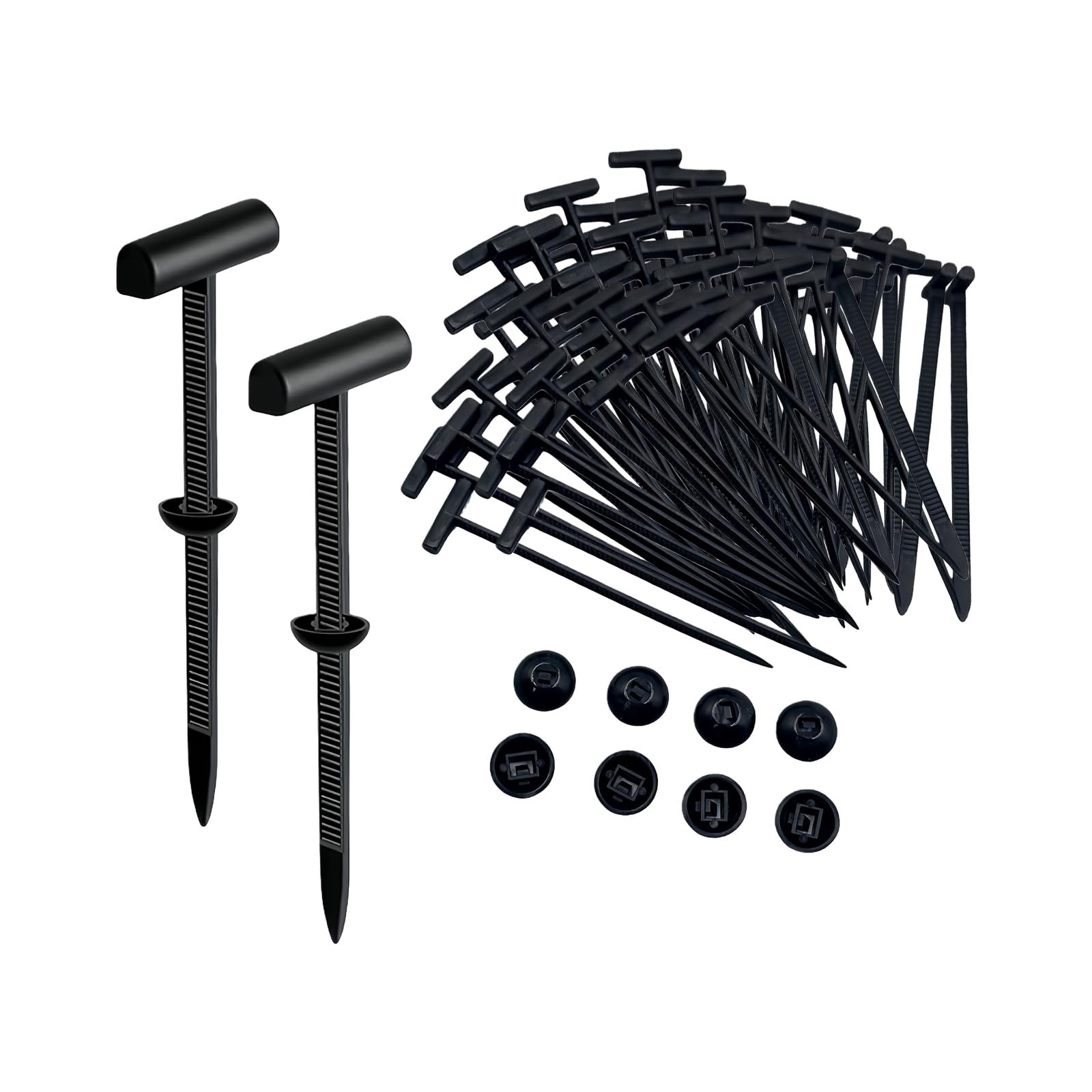 Tuygn Black Multipurpose Nylon Cable Tie Buckle, Heavy Duty Locking Nylon Zip Ties Holder, Reusable Tie Buckle For Car Maintenance & Wire Management