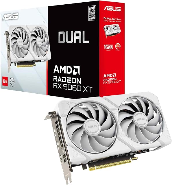 ASUS Dual Radeon RX 9060 XT 16GB GDDR6 White Edition (PCI…
