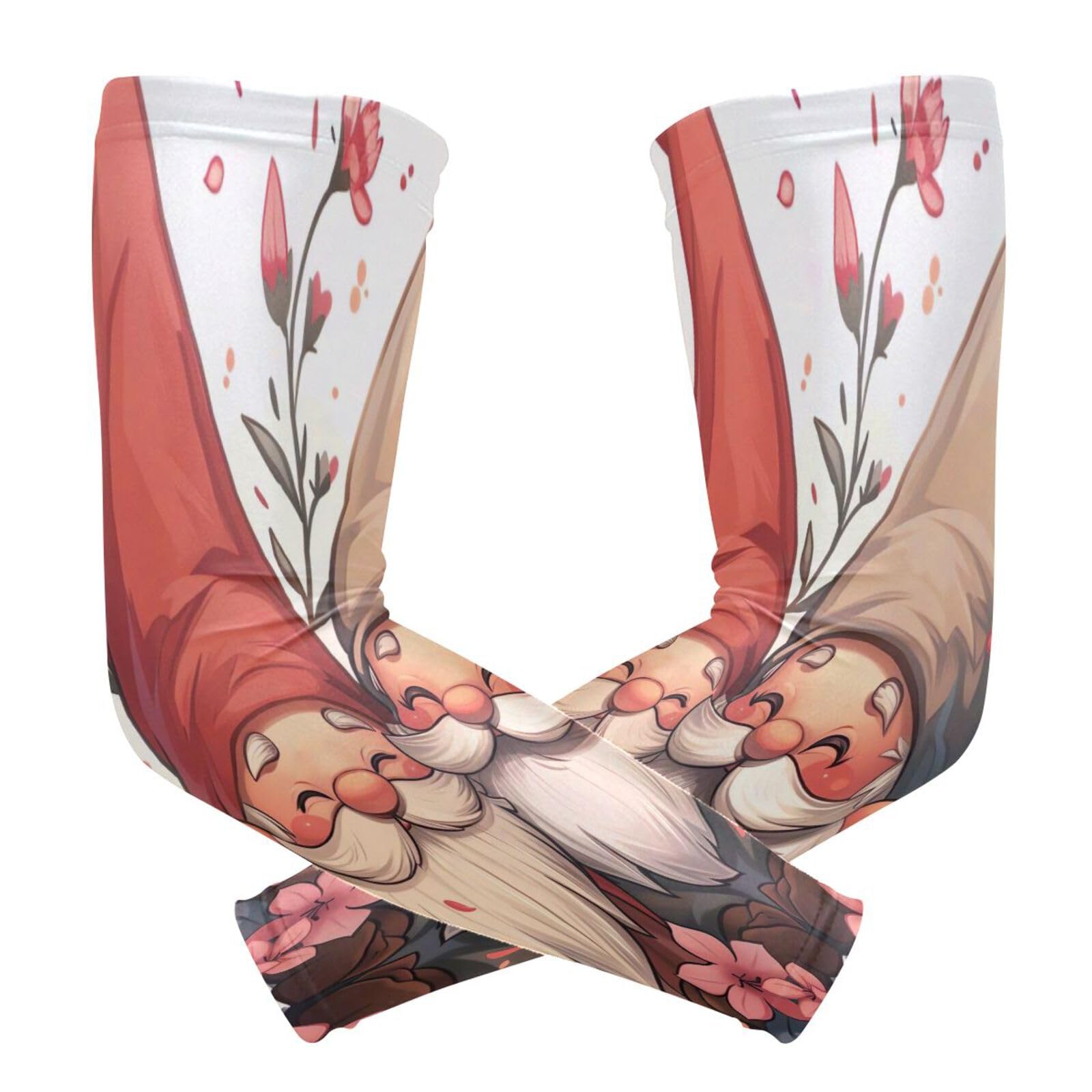 YEGAME Arm Sleeves for Men & Women, Flower Gnome 1 Pair Cooling UV Sun Protection Sports Compression Sleeves, UPF 50+ Basketball Tennis Cycling Arm Warmers, Breathable Tattoo Cover Sleeve