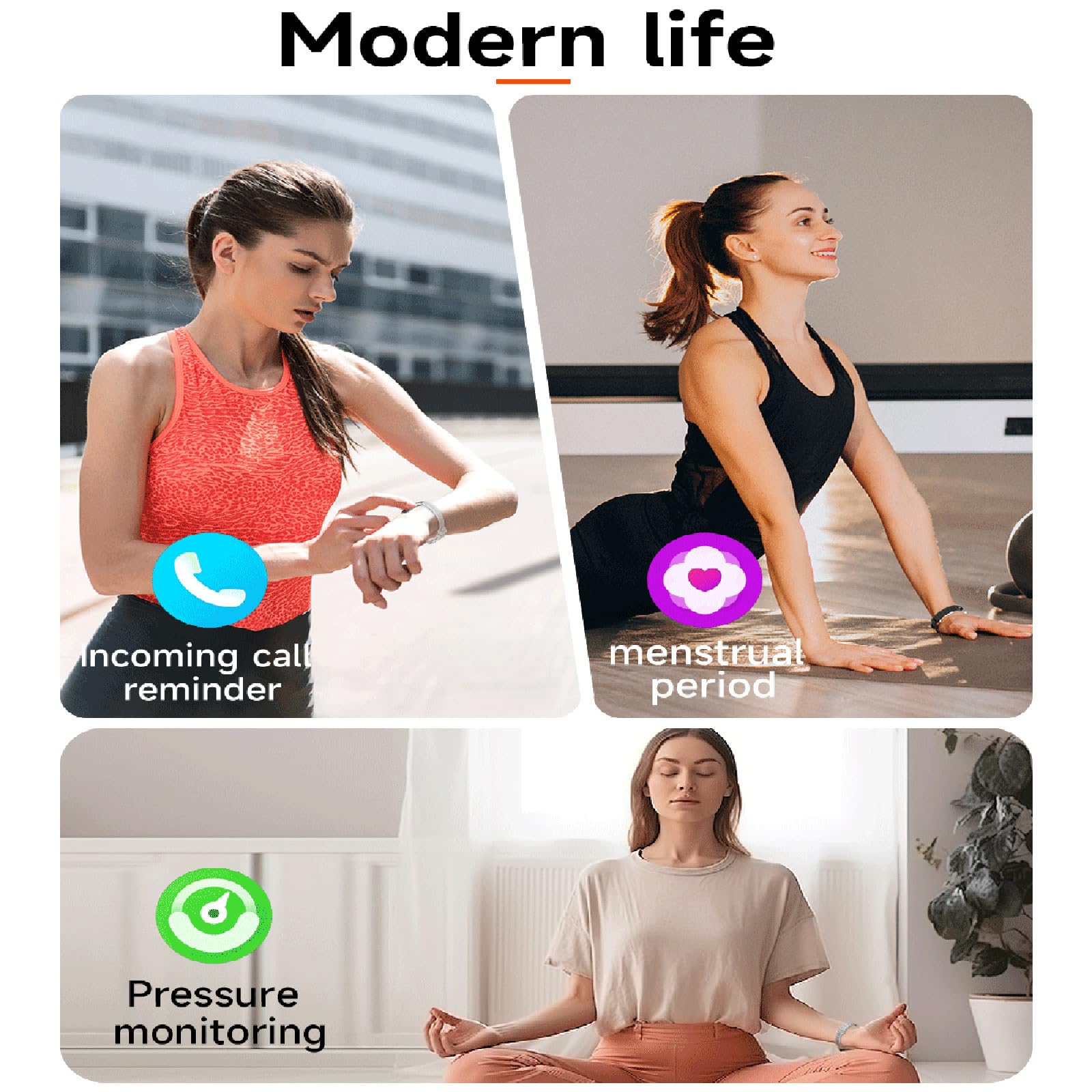 findtime Smart Band Schrittzähler Armband Fitness Tracker Schmal Pulsmessser Schlaftracker IP68 Wasserdicht Stress Zyklus Tracking Sportmodi Aktivitätstracker Fitness Armband für iOS Android