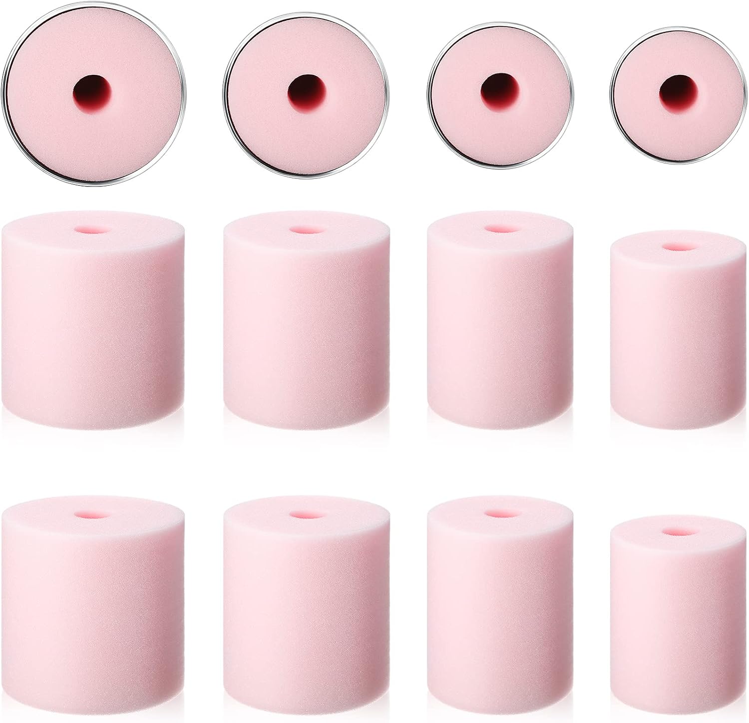 Honoson 4 Sizes 8 Pieces Cup Turner Foam Tumbler Inserts for 1/2 Inch PVC Pipe Foam Inserts Accessories Fit 10 oz to 40 oz All Tumblers(Pink)