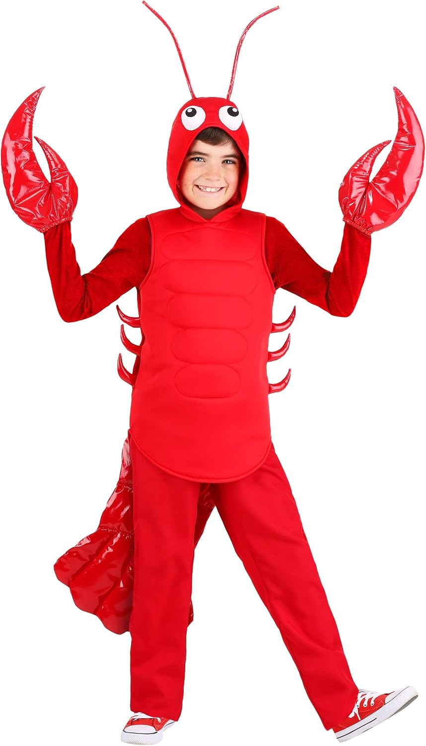 Kids Red Lobster Halloween Costume, Underwater Sea Creature Outfit for Boys and Girls
