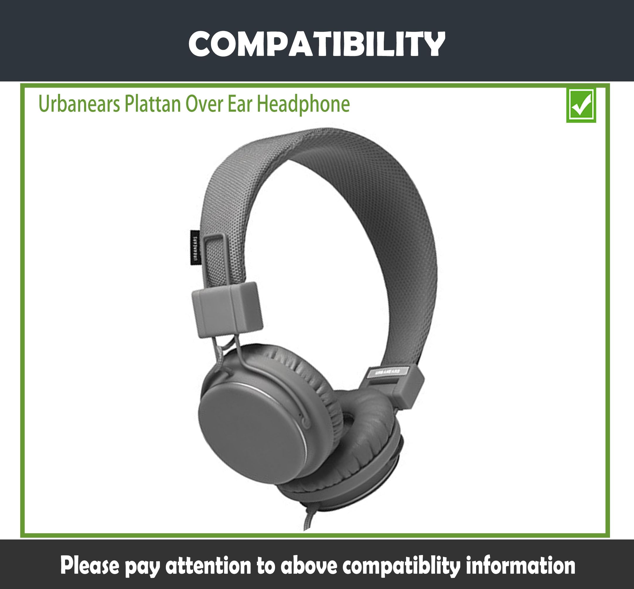 HTINDUSTRY Ersatz-Ohrpolster Für Urbanears Plattan – Weiches Proteinleder, Memory-Schaum