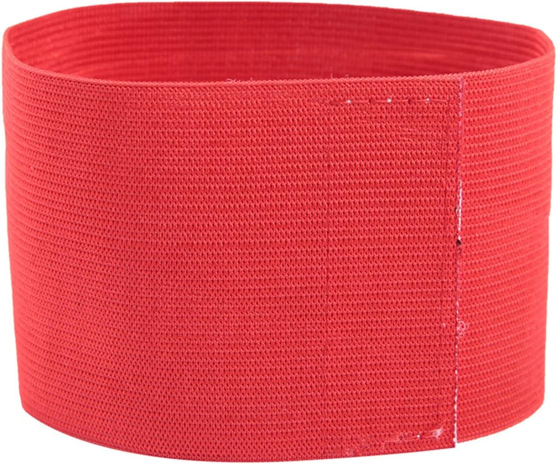 Soccer Armband, 5 Colors Outdoor Team Sports Groups Captain Armband Adjustable Player Bands (Red)