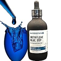 Vista 6 de Azul de metileno grado farmacéutico 3.75 fl oz, botella de vidrio fabricada en Estados Unidos y cuentagotas pura solución acuosa al 1% 110 mL