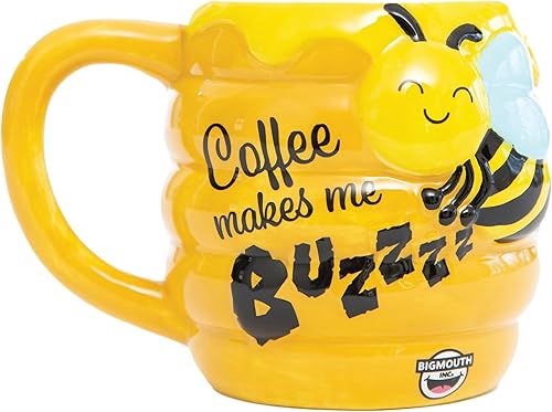 BigMouth Inc Buzz-presso - Tazas divertidas Taza de café divertida en forma de panal Lindas tazas para mujeres y hombres Regalos geniales para