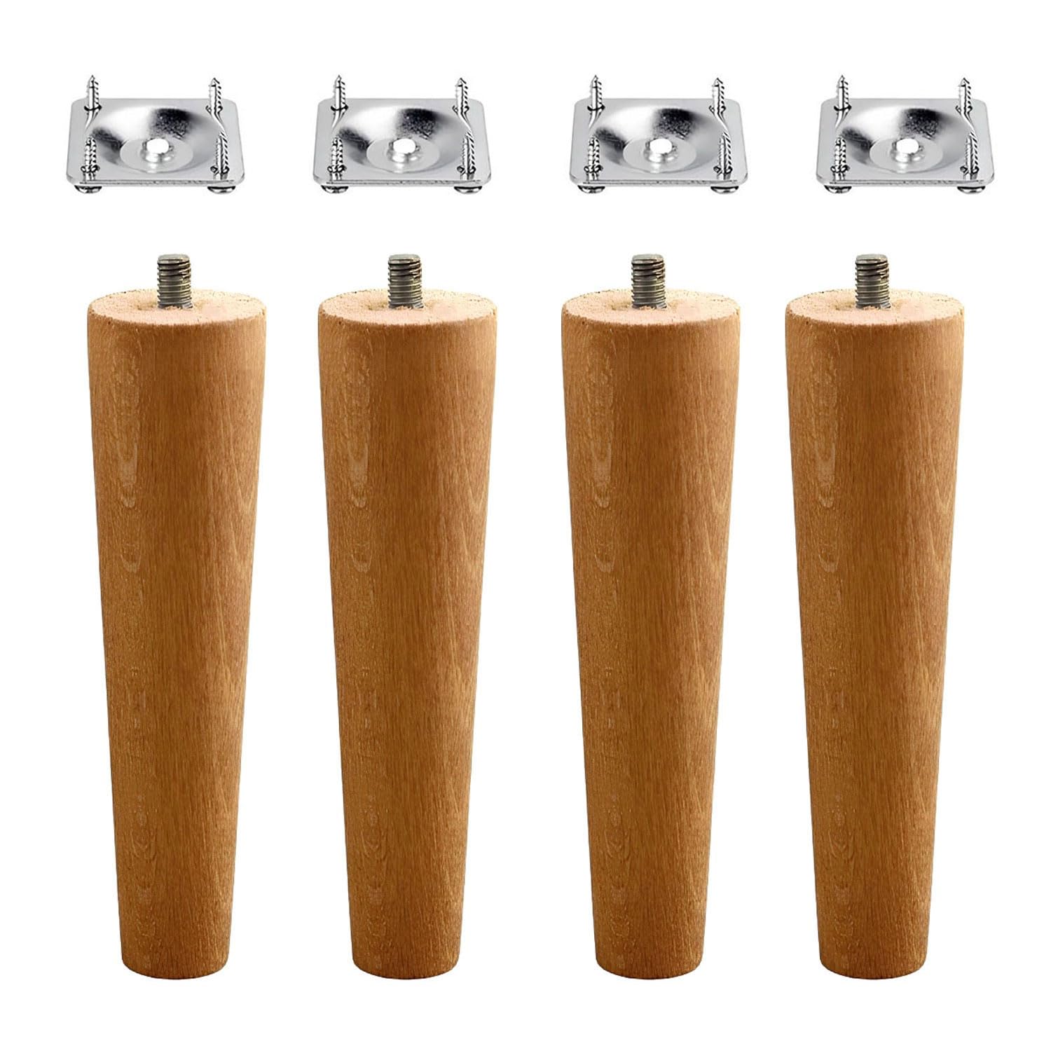 4'lü Set Ahşap 12 cm Mobilya Koltuk Kanepe Sehpa Masa Ayağı Ayakları M8 Civatalı Bağlantı Aparatlı