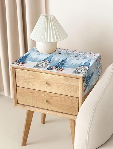 Miniatura 5 de Camino de mesa de ramas de pino de 36 pulgadas corto, de lino y algodón, para cocina, comedor, mesa de café, decoración de tocador, camino de mesa