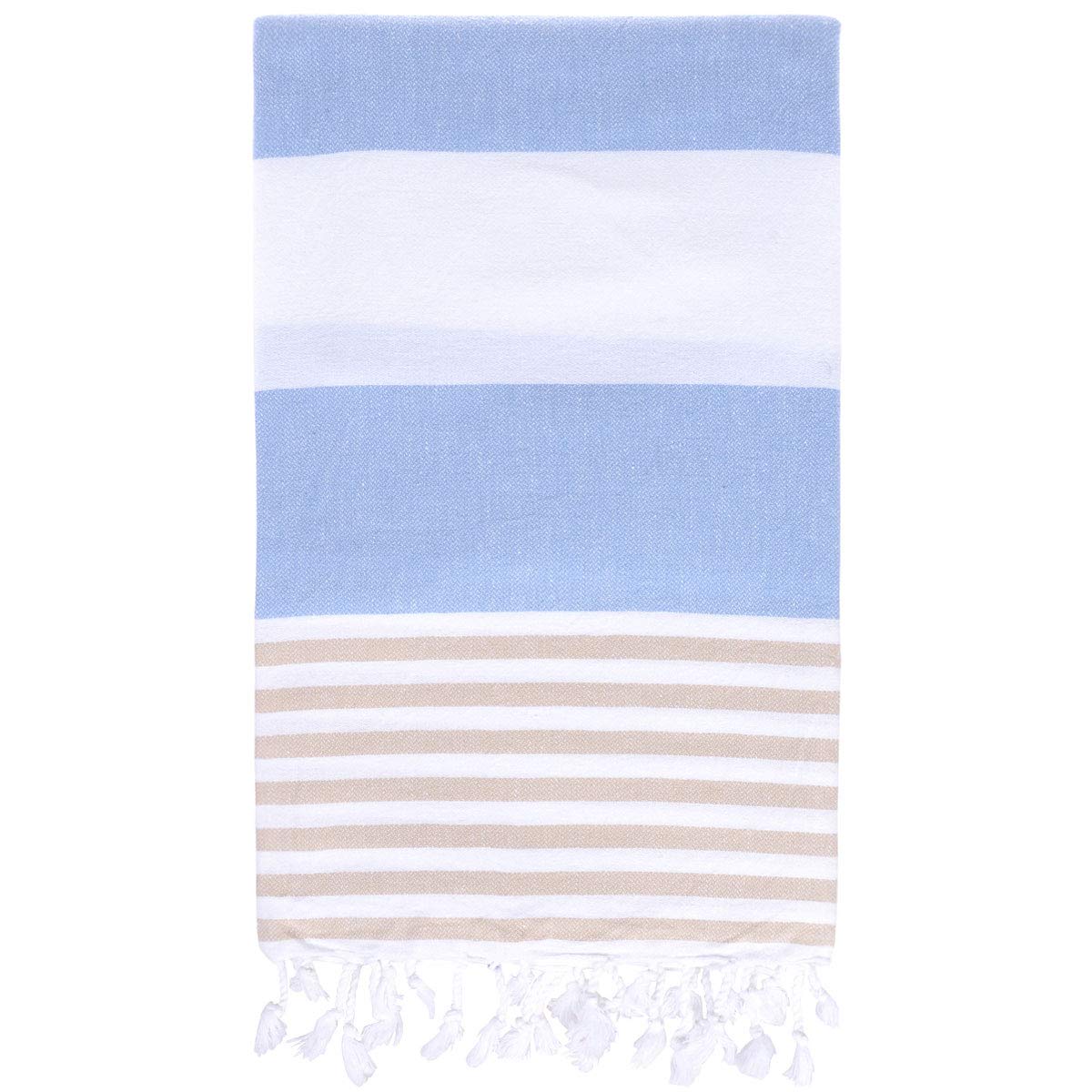 ELMAS Asciugamano Hammam Pestemal 100% Cotone, 100x180 Cm, Beige, Telo Da Spiaggia E Sauna, Leggero