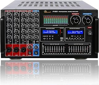 IDOLmain IP-6800 8000W Professional Digital Echo Console Karaoke Mixing Amplifier with 10 Band Equalizer, Phantom Power/HDMI/Optical Inputs