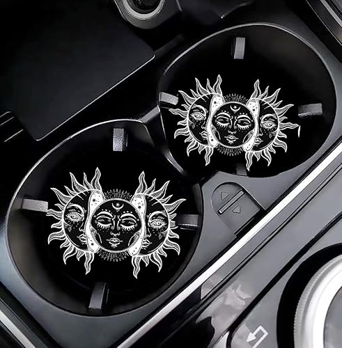 Miniatura 12 de Posavasos de automóvil para mujer, paquete de 2 unidades, para el Día de la Madre, pequeños posavasos de cerámica automáticos de 2.56 pulgadas para