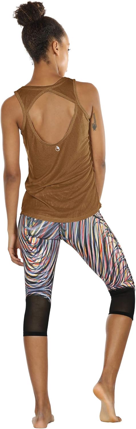 icyzone Women's Lightweight Breathable Open Back Workout Athletic Yoga Tank Tops - Image 4