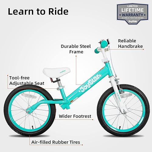 Miniatura 2 de JOYSTAR Bicicleta de equilibrio de 1416 pulgadas para niños pequeños y niños de 3 a 8 años de edad, bicicleta de equilibrio deportiva para niños con