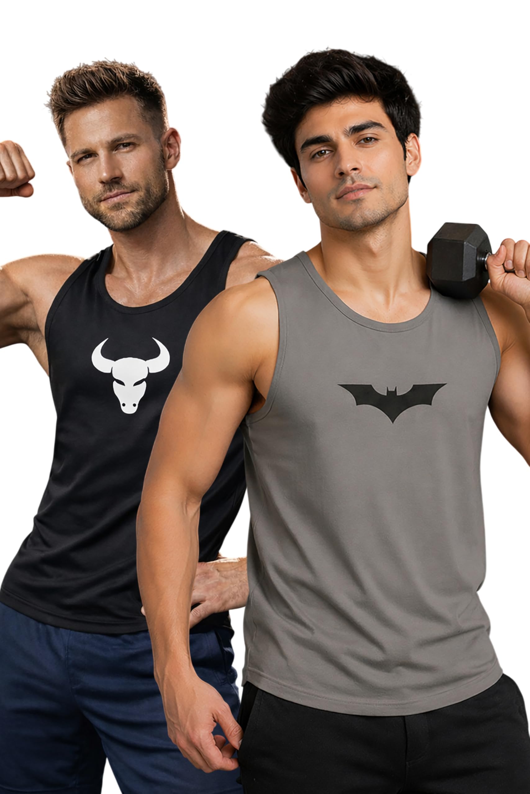 Polyester Letter Printed Vest for Men - Pack of 2 | Round Neck | Sleeveless | Regular Fit | Summer & Gym Wear Tank Top for Men-image-40