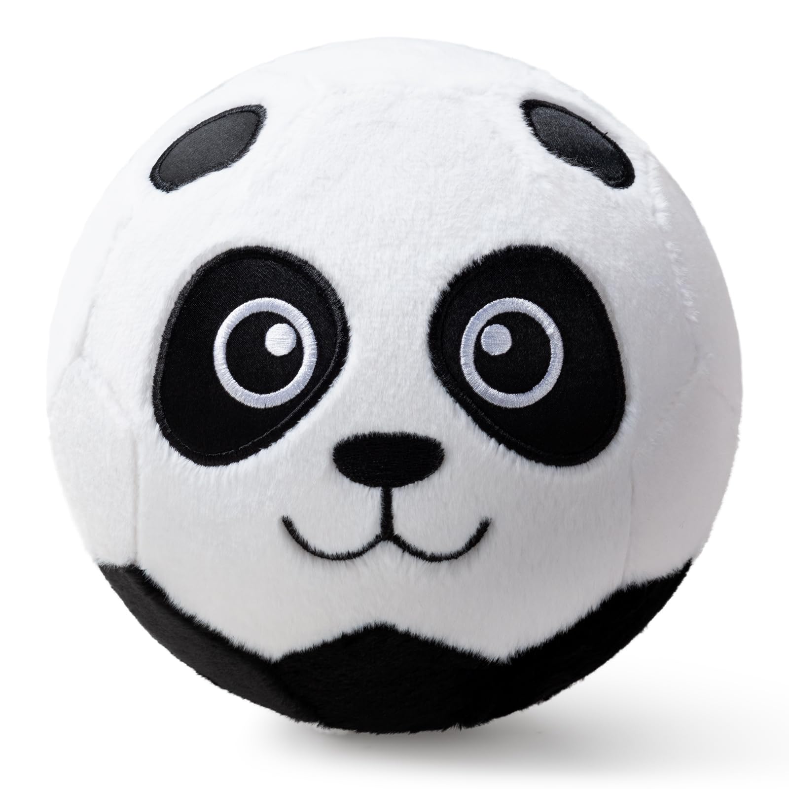 VangeBow Soft Indoor Football Gifts for Boys Girls, Inflatable Plush Lightweight Baby Kids Ball Toys for Toddlers 1-3 4 5 Year Old Children First Birthday Gift (Panda, Pump Include)