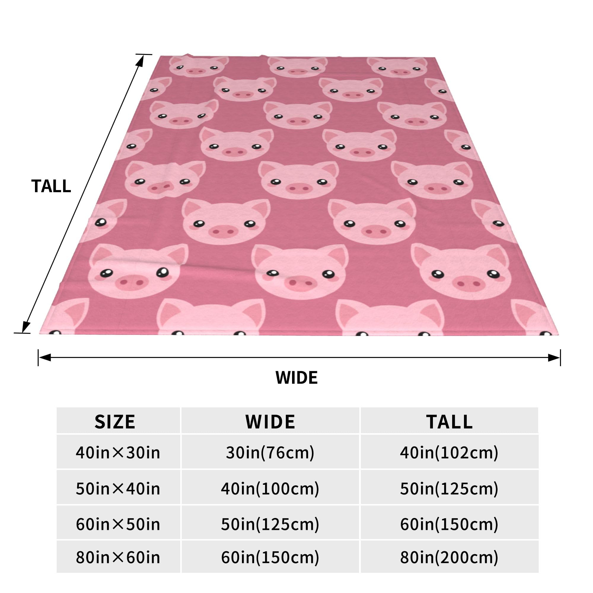 POLERO Kuscheldecke Mit Süßem Schweine-Muster – Flauschig, Warm & Ideal Für Couch, Bett & Unterwegs – 130 X 150 Cm