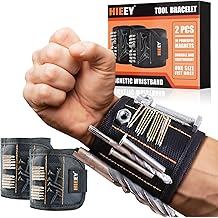 HIEEY 2-Piece Magnetic Wristbands - Tool Belt Screws Holder, Cool Gadgets for Men &amp; Women (Gift Box)