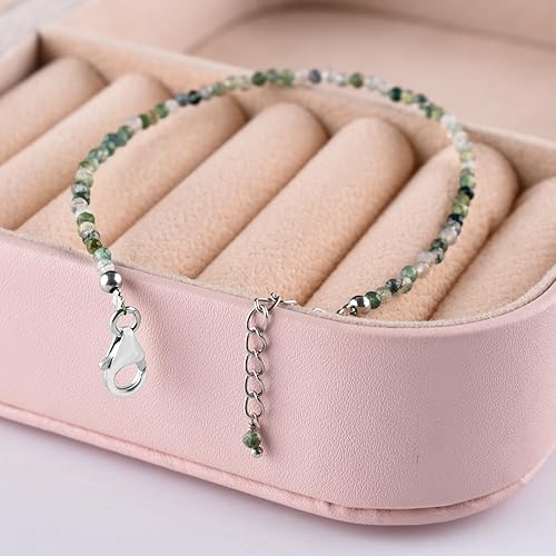 Miniatura 32 de InfinityGemsArt Natural Bracelet For Women Gemstone Micro Beads Dainty Jewelry Christmas Gifts for Women, Birthstone, Stone Jewelry 925 Sterling