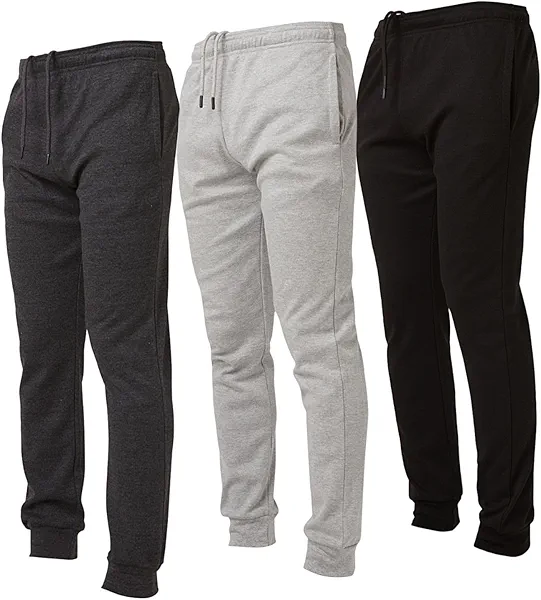 Ultra Performance 3 Pack Mens Lightweight Joggers for Men Casual Lounge Jogger Sweatpants with Pockets (SM - 4X)
