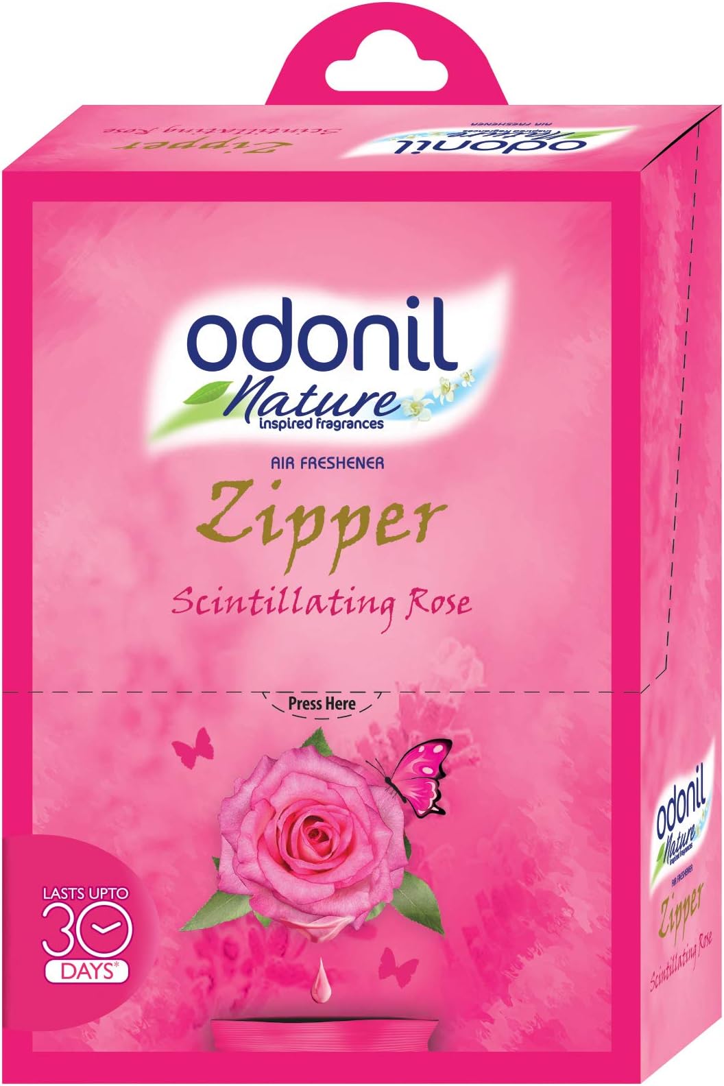 Odonil Bathroom Air Freshener Zipper - Scintillating Rose - 10 g (Pack of 6)