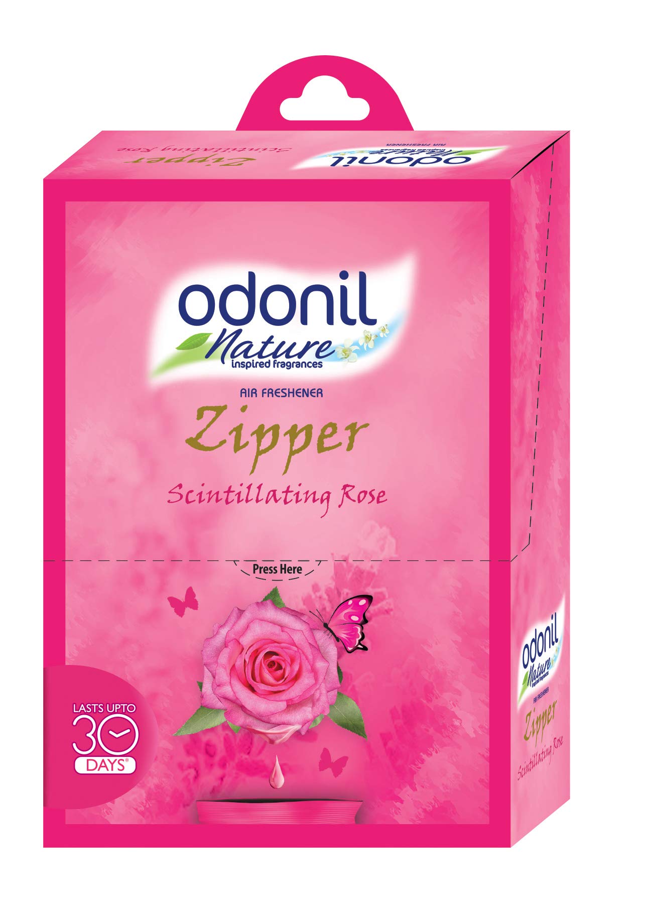 Odonil Bathroom Air Freshener Zipper - Scintillating Rose - 10 g (Pack of 6)