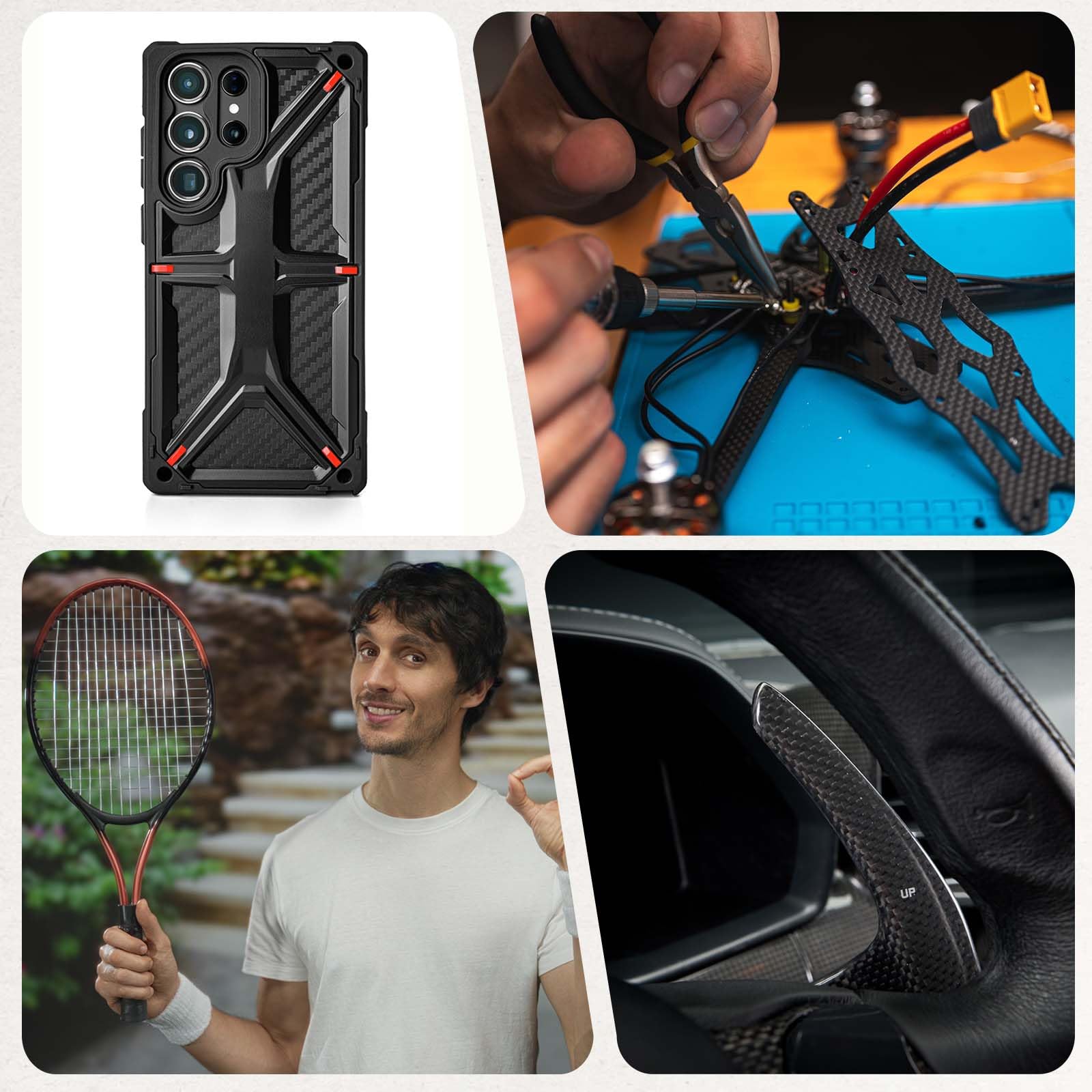 sourcing map Kohlefaserplatte Platten Ersatz 250mm x 100mm x 3mm (glatt glänzend)