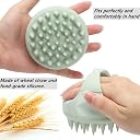 Hair Scalp Massager Shampoo Brush Silicone Scalp Scrubber Head Scrubber Exfoliating Brush - Green gallery image